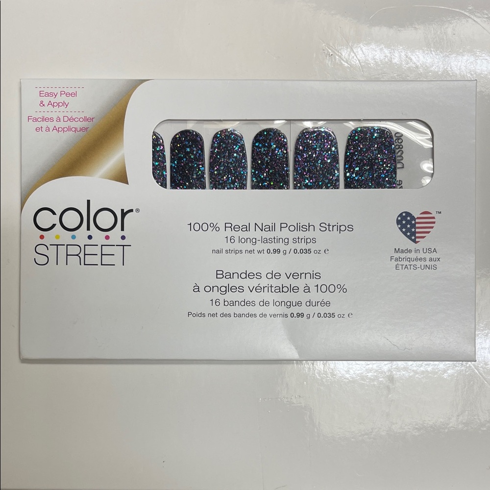 Color Street Sparkling Midnight Glitter Nail Strips
